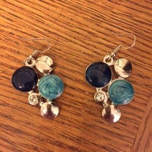 2for5 deal Blue and Silver Bubble Hanging Earrings